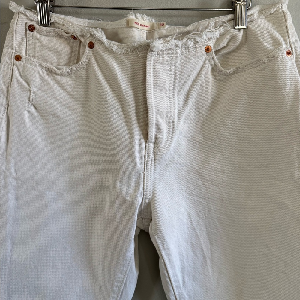 Levi’s Wedgie straight off white buttonfly jeans size 30 - Picture 4 of 9